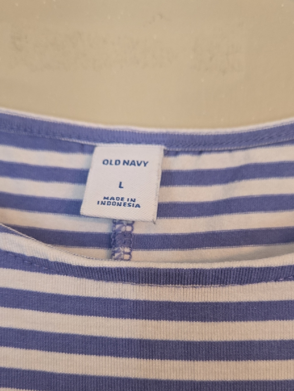 Old Navy - Blue and White Striped Women's Short Sleeve Dress - Picture 3 of 3